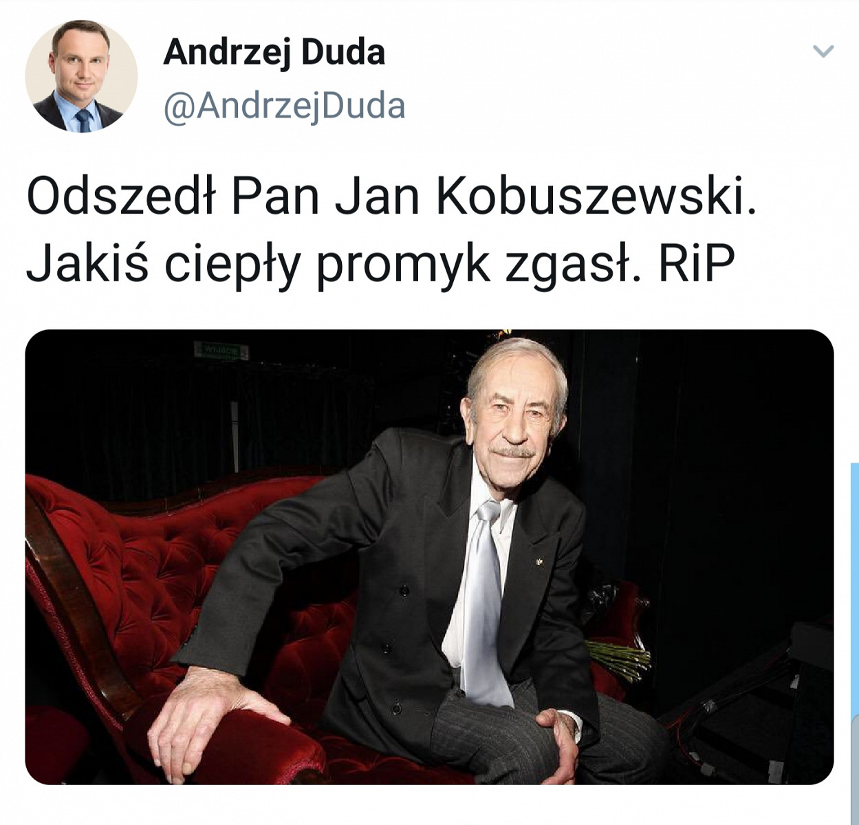 Odszedł Jan Kobuszewski. Jakiś ciepły promyk zgasł - zdjęcie w treści artykułu