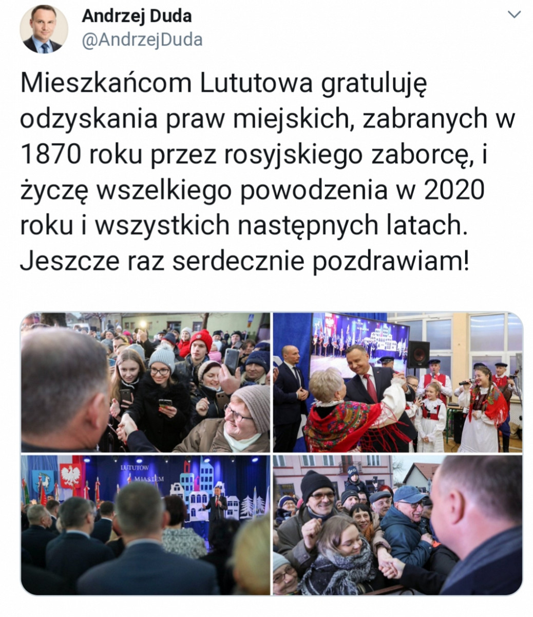 Wizyta Prezydenta w Lututowie, Drożkach i Namysłowie - zdjęcie w treści artykułu