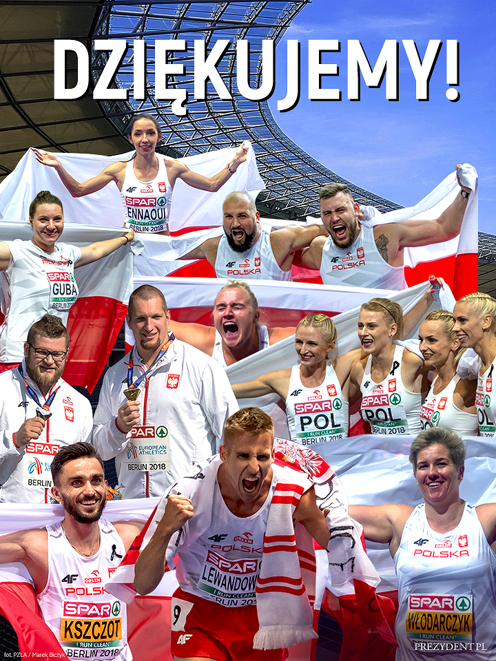 Lekkoatletyczne ME - gratulacje dla reprezentacji Polski - zdjęcie w treści artykułu nr 1