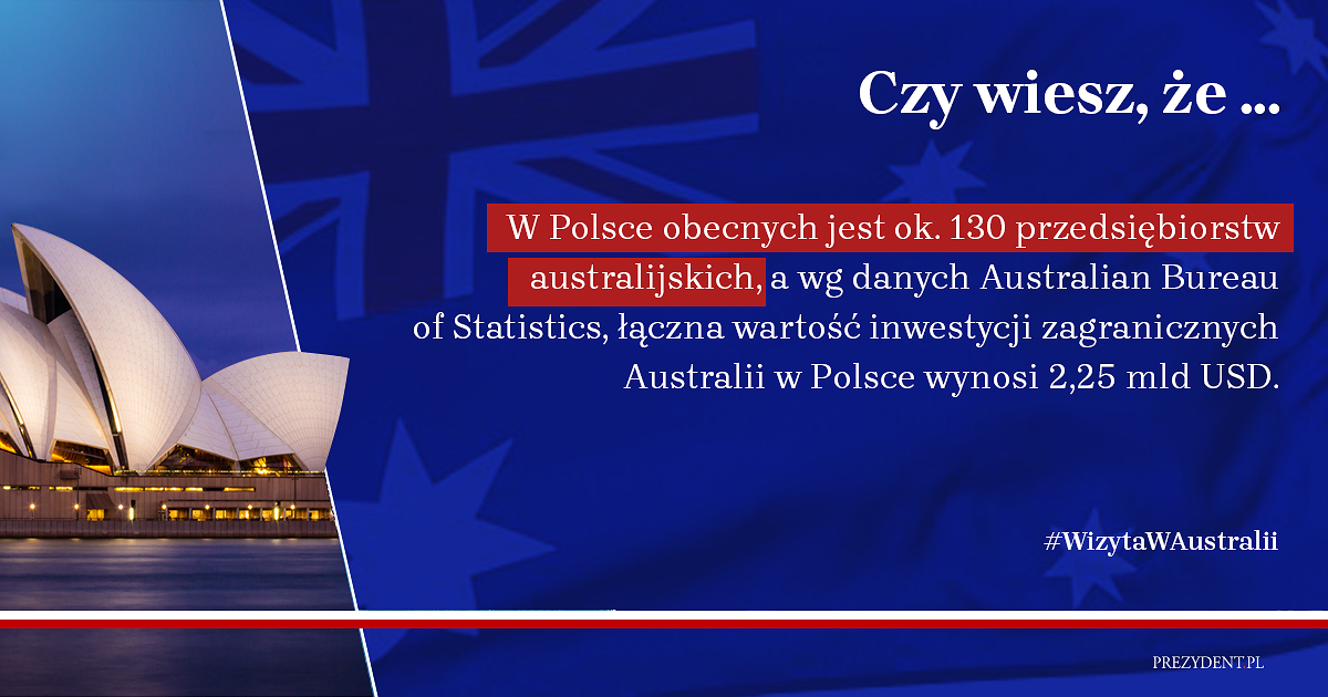 Pierwsza oficjalna wizyta Prezydenta RP w Australii. Zobacz podsumowanie - zdjęcie w treści artykułu nr 6
