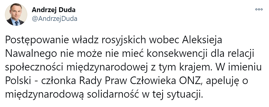 Prezydent w imieniu Polski apeluje o międzynarodową solidarność - zdjęcie w treści artykułu