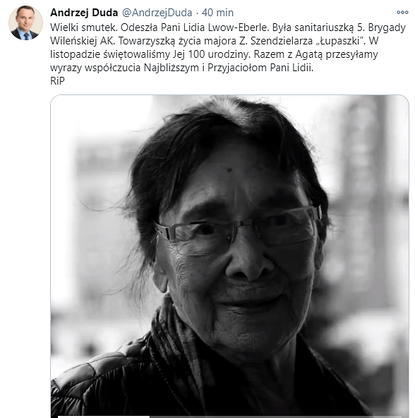 Odeszła Lidia Lwow-Eberle - zdjęcie w treści artykułu