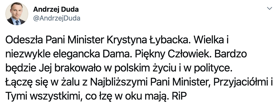 Odeszła Krystyna Łybacka - zdjęcie w treści artykułu