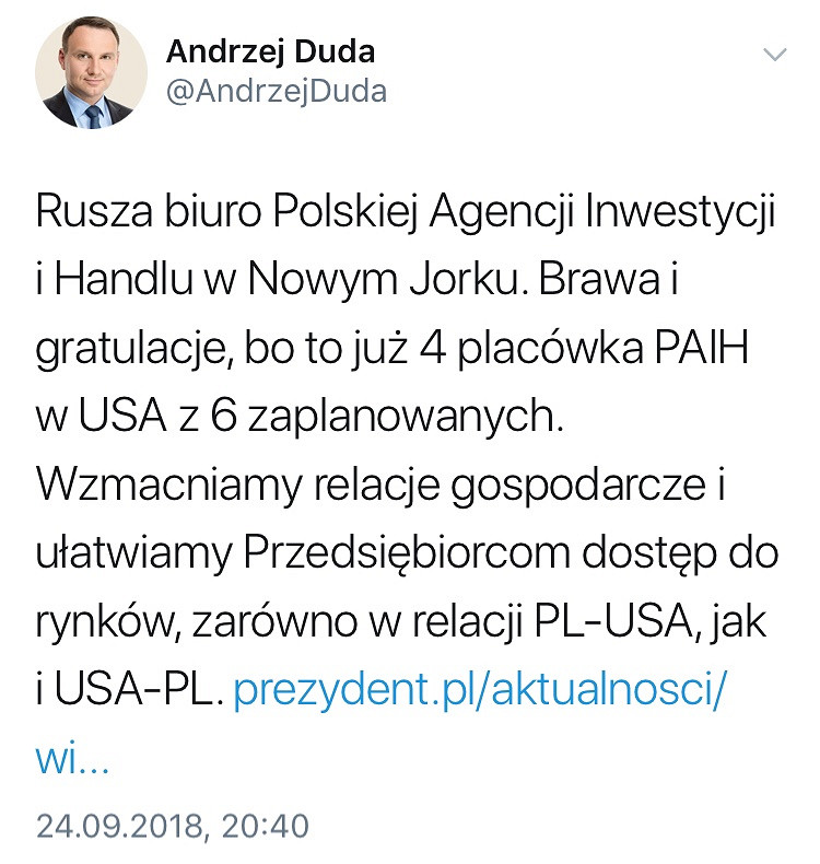 Prezydent otworzył Zagraniczne Biuro Handlowe PAIH w Nowym Jorku [PL/ENG] - zdjęcie w treści artykułu nr 1