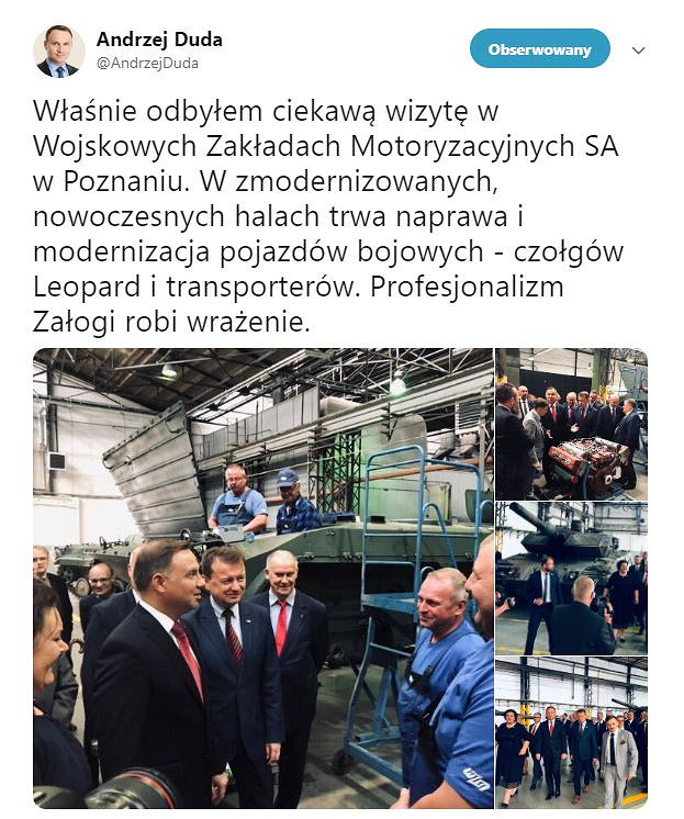 Prezydent w Wojskowych Zakładach Motoryzacyjnych w Poznaniu - zdjęcie w treści artykułu nr 3