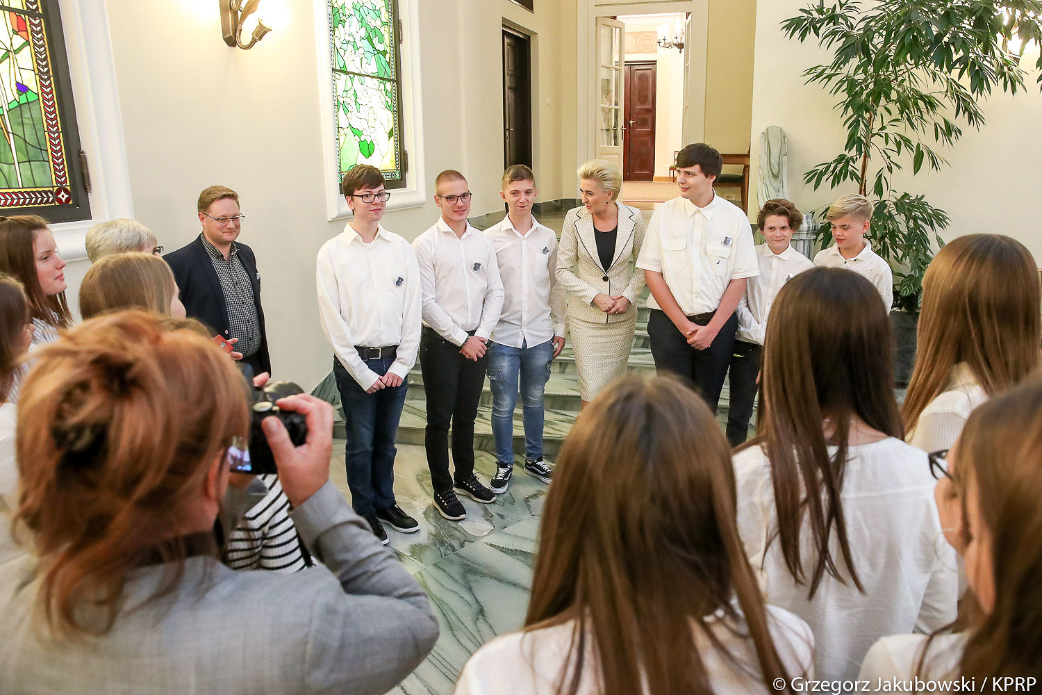 Polonijni uczniowie z Grecji odwiedzili Pierwszą Damę - zdjęcie w treści artykułu