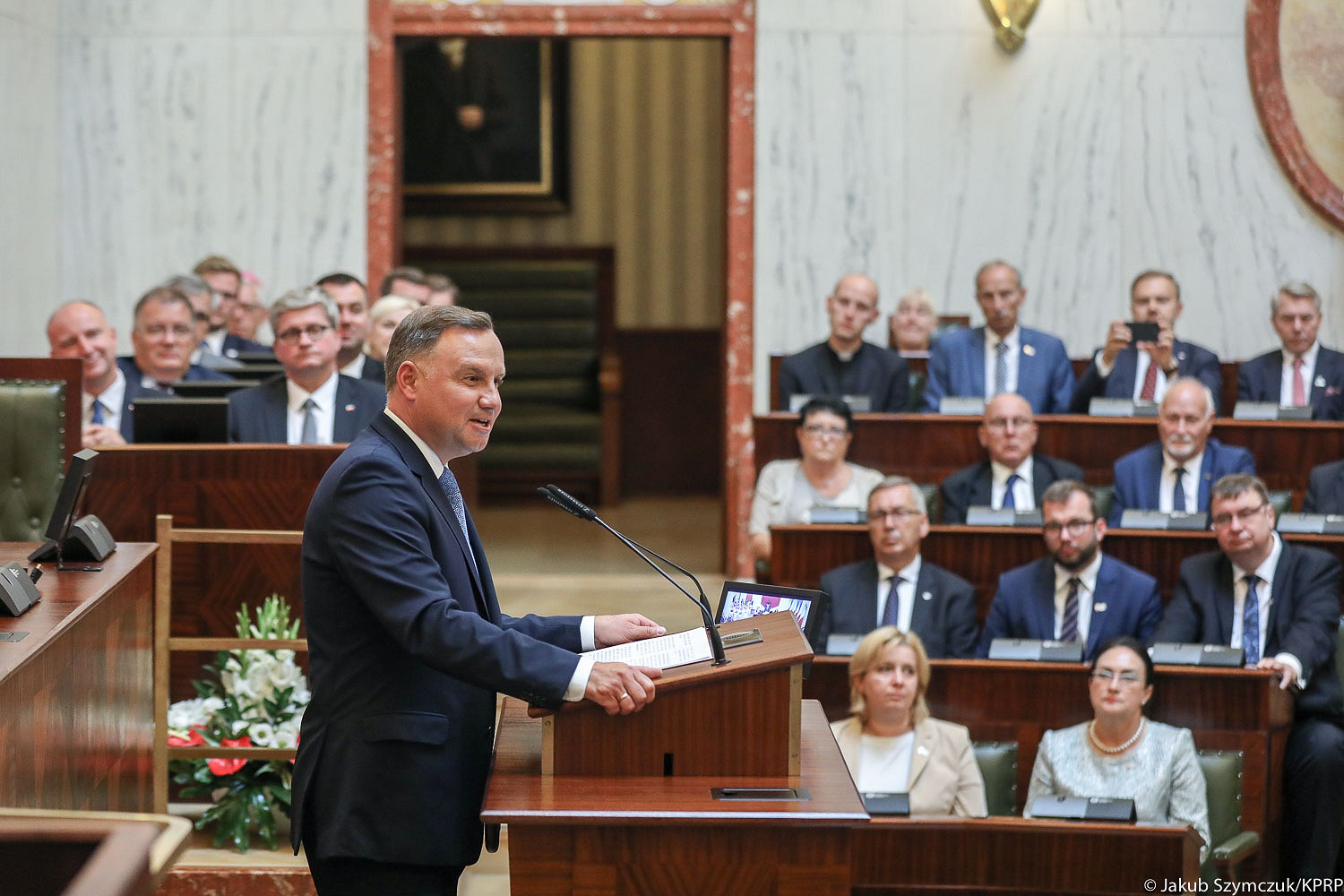Wystąpienie podczas uroczystej sesji Sejmiku Województwa Śląskiego z okazji 100. rocznicy wybuchu I powstania śląskiego - zdjęcie w treści artykułu nr 1