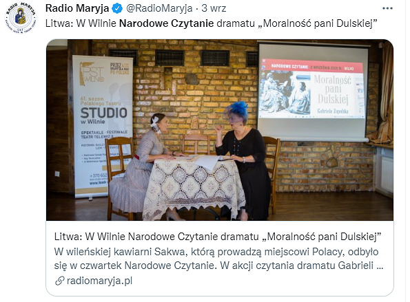 Narodowe Czytanie „Moralności pani Dulskiej” - zdjęcie w treści artykułu nr 3