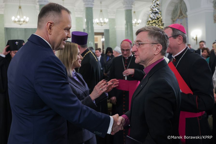018_Prezydent Karol Nawrocki_Pierwsza Dama Marta Nawrocka_Spotkanie noworoczne z przedstawicielami kościołów i związków wyznaniowych_14-01-2026_MB1_4276.jpg