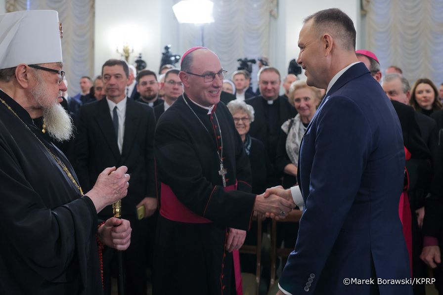 019_Prezydent Karol Nawrocki_Pierwsza Dama Marta Nawrocka_Spotkanie noworoczne z przedstawicielami kościołów i związków wyznaniowych_14-01-2026_MB1_4318.jpg