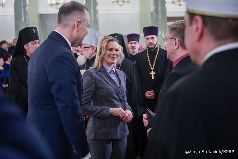 015_Prezydent Karol Nawrocki_Pierwsza Dama Marta Nawrocka_Spotkanie noworoczne z przedstawicielami kościołów i związków wyznaniowych_14-01-2026_7C6A5604.jpg