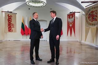 004_Prezydent Karol Nawrocki_Spotkanie Prezydenta RP z Premierem Republiki Litewskiej Panem Mindaugasem Sinkeciciusem_13-10-2026_MWB12916.jpg.JPG