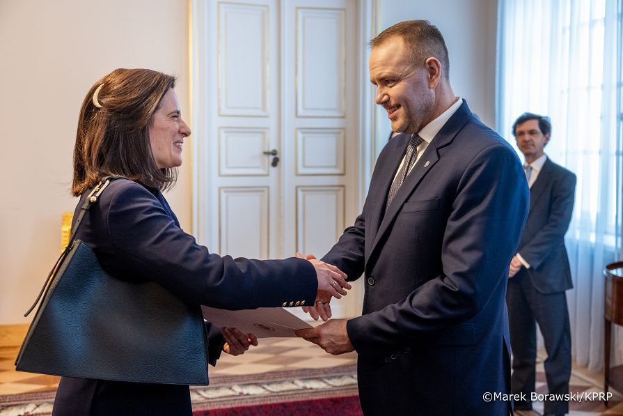 017_Prezydent Karol Nawrocki Ceremonia złożenia listów uwierzytelniających_JE Pani Victoria Ortega Gutierrez, Ambasador Królestwa Hiszpanii w RP_27-03-2026_MB1_6352.jpg.JPG